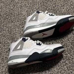 Jordan 4 Size 11c Kids Sneakers White and Gray